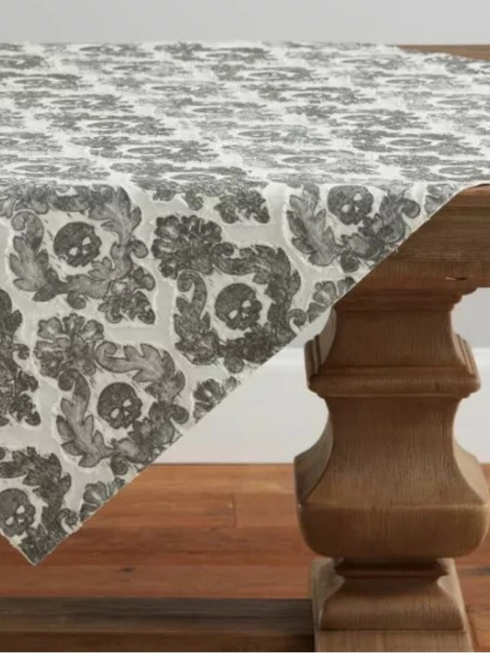 Pottery Barn Damask Skull Tablecloth